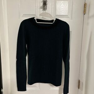 Tahari Dark Green Women's Lightweight Wool Slim Fit Sweater